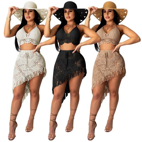 women knitted beach swimsuit baless bikini bar + asymmetric lace up skirt crocheted tassled casual suit beach coverby, Black;white
women knitted beach swimsuit baless bikini bar + asymmetric lace up skirt crocheted tassled casual suit beach coverby, Black;white