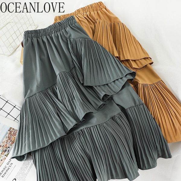 skirts oceanlove ruffles solid high waist women korean elegant all match 2021 long skirt pleated spring student faldas 14701, Black
skirts oceanlove ruffles solid high waist women korean elegant all match 2021 long skirt pleated spring student faldas 14701, Black