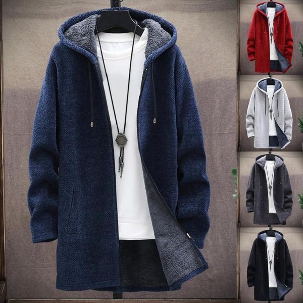 men's wool & blends men autumn winter long sleeve plush liner sweater zipper knitted coat cardigan, Black
men's wool & blends men autumn winter long sleeve plush liner sweater zipper knitted coat cardigan, Black