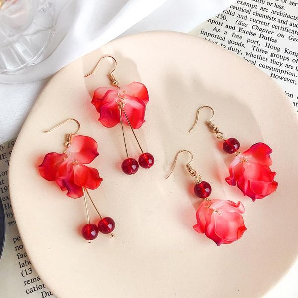 dangle & chandelier classic red flower petal drop earrings for women fashion jewelry simple charms dress accessories, Silver
dangle & chandelier classic red flower petal drop earrings for women fashion jewelry simple charms dress accessories, Silver