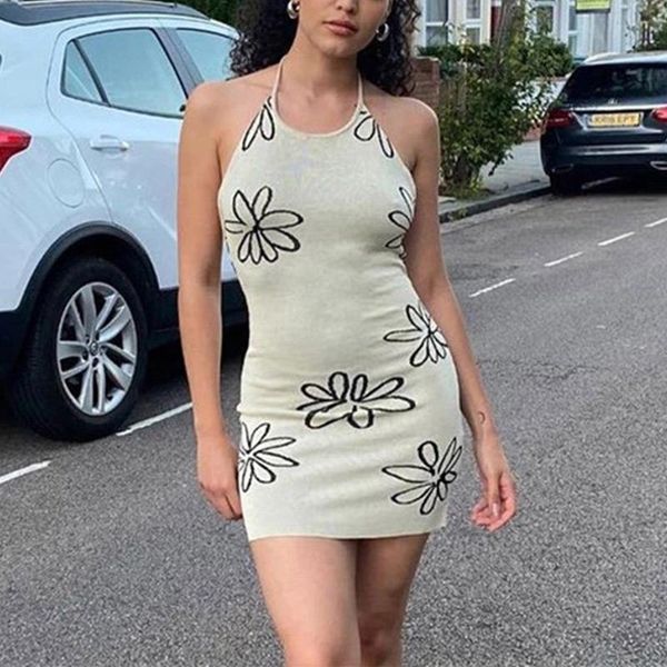 casual dresses women's halter knitted backless dress floral sleeveless mini bodycon women 2021 summer streetwear slim lady clothes, Black;gray
casual dresses women's halter knitted backless dress floral sleeveless mini bodycon women 2021 summer streetwear slim lady clothes, Black;gray