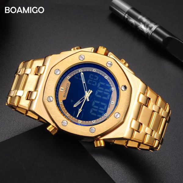 wristwatches boamigo brand men sports watches fashion digital quartz gold stainless steel waterproof clock reloj hombre, Slivery;brown
wristwatches boamigo brand men sports watches fashion digital quartz gold stainless steel waterproof clock reloj hombre, Slivery;brown