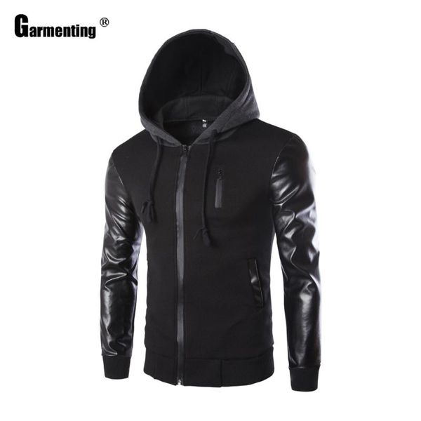 men's jackets garmenting mens hoodie trend 2021 autumn patchwork zipper hooded black faux leather sleeve outerwear male clothes, Black;brown
men's jackets garmenting mens hoodie trend 2021 autumn patchwork zipper hooded black faux leather sleeve outerwear male clothes, Black;brown