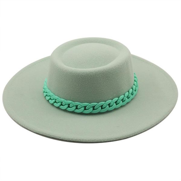 wide brim hats fedora wool hat cowboy women men jazz with colorful chain summer autumn panama trilby cap fashion, Blue;gray
wide brim hats fedora wool hat cowboy women men jazz with colorful chain summer autumn panama trilby cap fashion, Blue;gray
