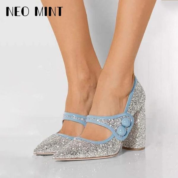 fashion show silver bling high heels elegent pointed toe retro thick heel bridal wedding shoes buckle women mary janes dress, Black
fashion show silver bling high heels elegent pointed toe retro thick heel bridal wedding shoes buckle women mary janes dress, Black