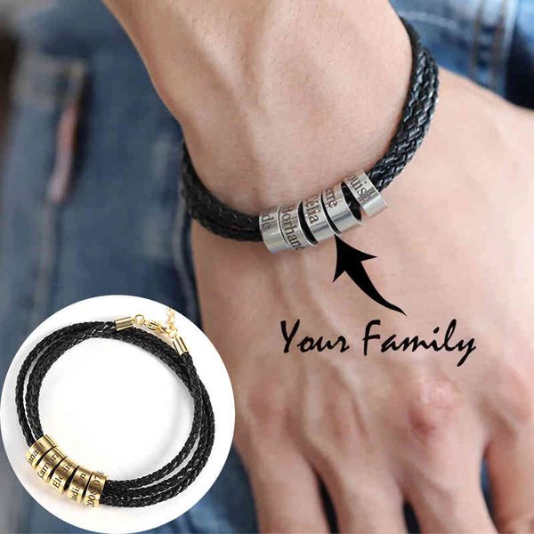 custom for him name male jewelry personalized man with beads genuine leather braided bracelet family gift, Golden;silver
custom for him name male jewelry personalized man with beads genuine leather braided bracelet family gift, Golden;silver