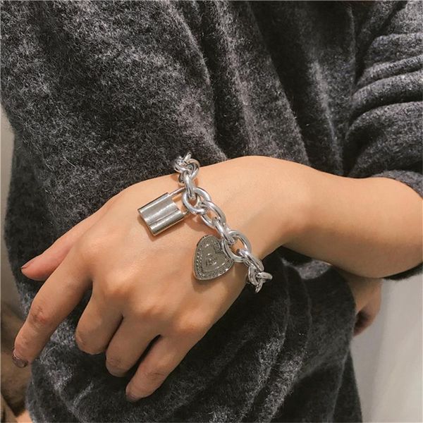 charm bracelets lover's lock bangles carved lover heart thick chain bracelet women men jewelry friendship gift gold pulseras mujer, Golden;silver
charm bracelets lover's lock bangles carved lover heart thick chain bracelet women men jewelry friendship gift gold pulseras mujer, Golden;silver