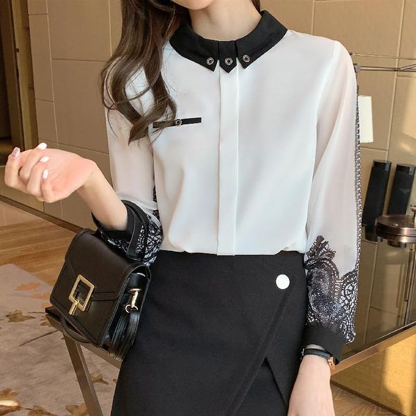 chikichi lace stitching chiffon shirt women long-sleeved 2021 spring and autumn korean fashion clothing temperament blouse women's blou, White
chikichi lace stitching chiffon shirt women long-sleeved 2021 spring and autumn korean fashion clothing temperament blouse women's blou, White