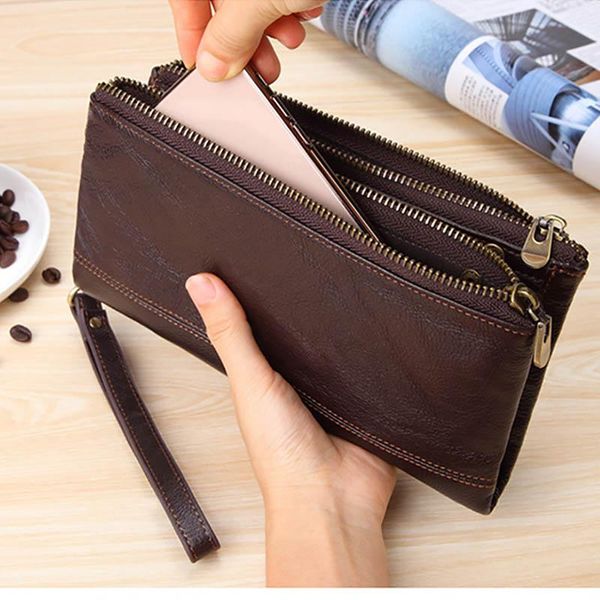 luufan soft genuine leather men wallet black double zipper clutch long purse cow big capacity phone pocket women wallets, Red;black
luufan soft genuine leather men wallet black double zipper clutch long purse cow big capacity phone pocket women wallets, Red;black