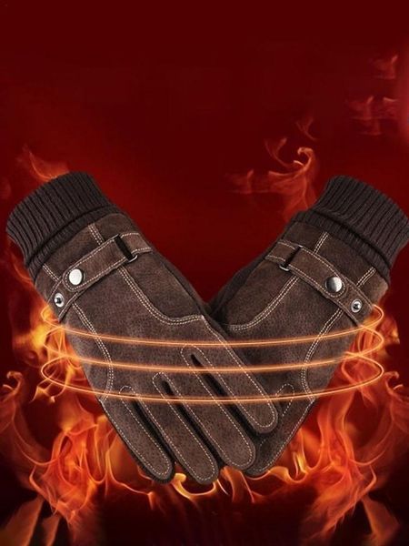 cycling gloves winter leather thermal warm snow mittens for driving skiing mountaineering running thicken cold protection, Black
cycling gloves winter leather thermal warm snow mittens for driving skiing mountaineering running thicken cold protection, Black