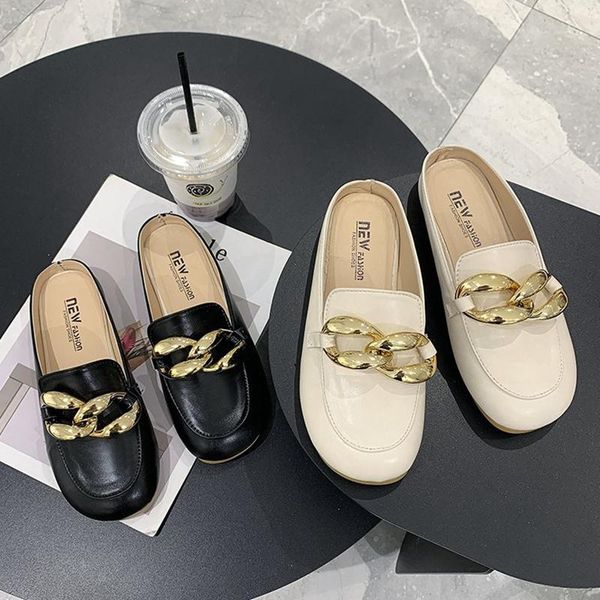 rivet shoes cover toe loafers woman's slippers slides low 2021 flat rubber pu spring metal decoration basic lo, Black
rivet shoes cover toe loafers woman's slippers slides low 2021 flat rubber pu spring metal decoration basic lo, Black