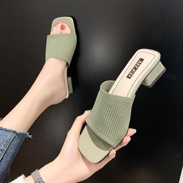 knitted half slippers high heel women summer fashion net celebrity thick, Black
knitted half slippers high heel women summer fashion net celebrity thick, Black