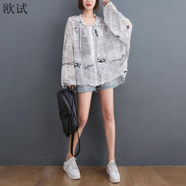 women's jackets oversized summer chiffon hooded floral cardigan coat women loose casual mujer femme ladies fashion korea woman coats 20, Black;brown
women's jackets oversized summer chiffon hooded floral cardigan coat women loose casual mujer femme ladies fashion korea woman coats 20, Black;brown