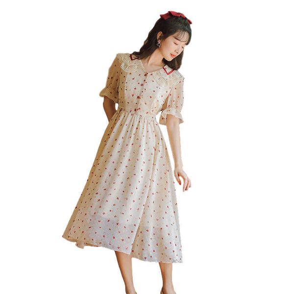 women's t-shirt korean style summer dress for women peter pan lace collar puff sleeve long femme sweet chiffon vintage fashion es, White
women's t-shirt korean style summer dress for women peter pan lace collar puff sleeve long femme sweet chiffon vintage fashion es, White