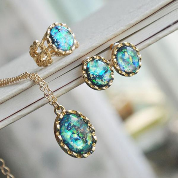 earrings & necklace opal small fresh and simple illusion starry sky gem ear clips finger rings necklaces set, Silver
earrings & necklace opal small fresh and simple illusion starry sky gem ear clips finger rings necklaces set, Silver
