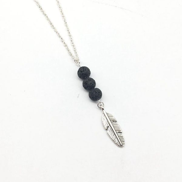 pendant necklaces 1pcs) essential oil diffuser necklace jewelry minimalist feather leaves 3 lava stone, Silver
pendant necklaces 1pcs) essential oil diffuser necklace jewelry minimalist feather leaves 3 lava stone, Silver