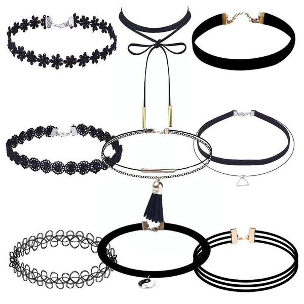 chokers 9 pcs women choker necklaces black velvet stretch tattoo necklace set for girls, Golden;silver
chokers 9 pcs women choker necklaces black velvet stretch tattoo necklace set for girls, Golden;silver