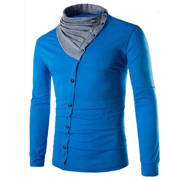 men's t-shirts fashion spring autumn patchwork single-breasted design spliced pile collar slim long sleeve oblique buckle men shir, White;black
men's t-shirts fashion spring autumn patchwork single-breasted design spliced pile collar slim long sleeve oblique buckle men shir, White;black