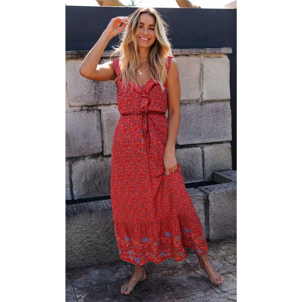 2021 fashion women long dress ladies sleeveless loose boho floral summer v neck party beach maxi dress sundressby air, Black;white
2021 fashion women long dress ladies sleeveless loose boho floral summer v neck party beach maxi dress sundressby air, Black;white