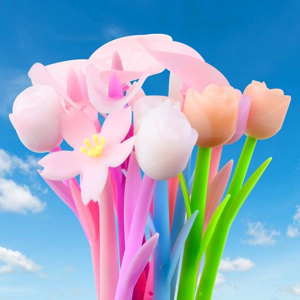 gel pens 8pcs creative color changing tulip pen cute flower silicone black ink 0.5mm stationery office school supplies gift
gel pens 8pcs creative color changing tulip pen cute flower silicone black ink 0.5mm stationery office school supplies gift