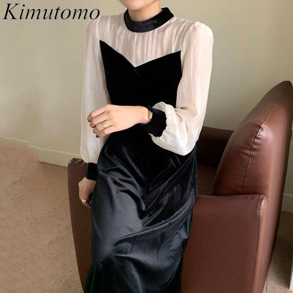 casual dresses kimutomo vintage elegant dress women french hepburn style autumn fashion female stand collar puff sleeve vestidos korea chic, Black;gray
casual dresses kimutomo vintage elegant dress women french hepburn style autumn fashion female stand collar puff sleeve vestidos korea chic, Black;gray