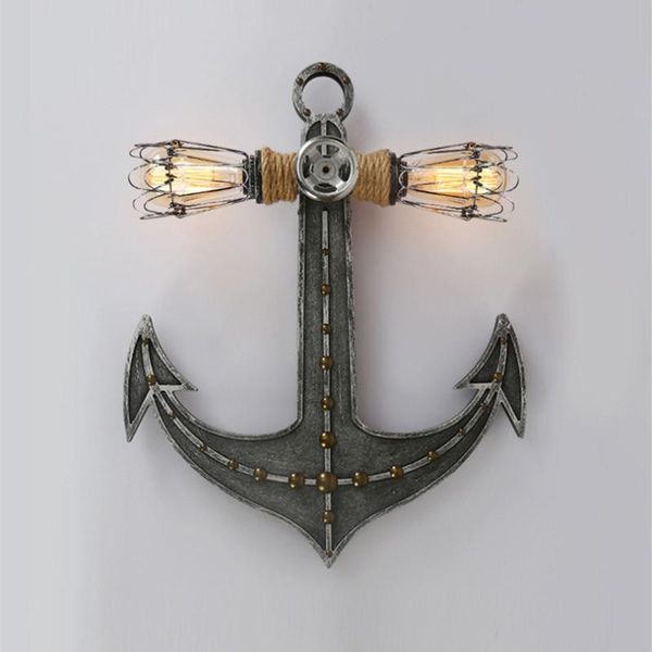wall lamp vintage iron anchor lamps industrial e27 edison bulb bar coffee shop restaurant lights loft decoration 
wall lamp vintage iron anchor lamps industrial e27 edison bulb bar coffee shop restaurant lights loft decoration