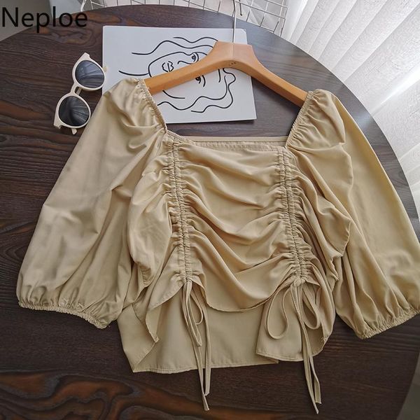 women's blouses & shirts neploe women shirt lantern short sleeve square collar blouse drawstring high waist causal blusas feminimos 202, White
women's blouses & shirts neploe women shirt lantern short sleeve square collar blouse drawstring high waist causal blusas feminimos 202, White