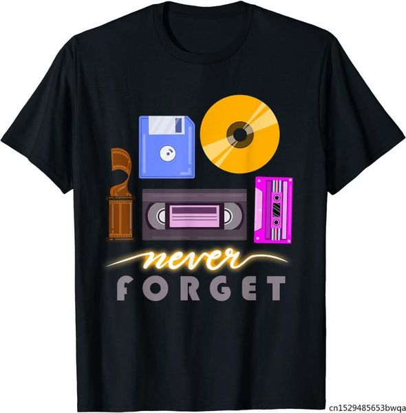men's t-shirts never forget retro vintage cassette tape floppy disk vhs cd t-shirt tee, White;black
men's t-shirts never forget retro vintage cassette tape floppy disk vhs cd t-shirt tee, White;black