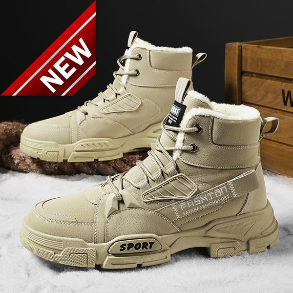 winter plush martin men's work clothes wind thickened cotton shoes middle snow boots leisure warm leather, Black
winter plush martin men's work clothes wind thickened cotton shoes middle snow boots leisure warm leather, Black