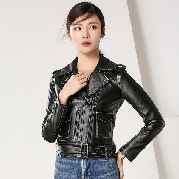 women's leather & faux arrival women genuine coat,sheepskin motorcycle black slim short jacket
women's leather & faux arrival women genuine coat,sheepskin motorcycle black slim short jacket