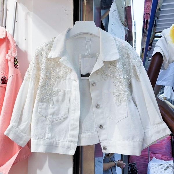 women's jackets streetwear sequins splicing diamonds flowers denim jacket coat women loose outerwear white pink yellow short jeans fema, Black;brown
women's jackets streetwear sequins splicing diamonds flowers denim jacket coat women loose outerwear white pink yellow short jeans fema, Black;brown