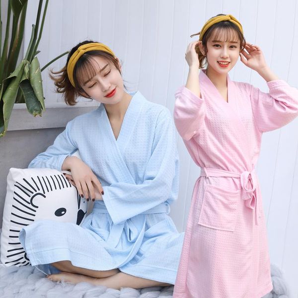 women's sleepwear couple summer bathrobe solid long sleeve kimono robe waffle knitted sets knee length robes for women bath, Black;red
women's sleepwear couple summer bathrobe solid long sleeve kimono robe waffle knitted sets knee length robes for women bath, Black;red