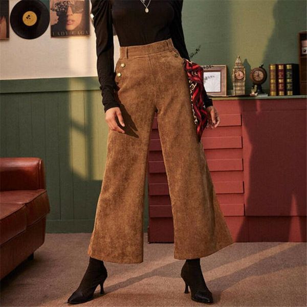women's pants & capris 2021 autumn corduroy wide leg high waist casual loose trouser for women female clothes fashion elegant, Black;white
women's pants & capris 2021 autumn corduroy wide leg high waist casual loose trouser for women female clothes fashion elegant, Black;white