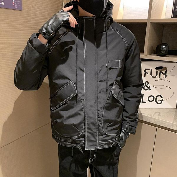 men's jackets men clothing 2021 winter korean solid color hooded thick warm jacket, Black;brown
men's jackets men clothing 2021 winter korean solid color hooded thick warm jacket, Black;brown