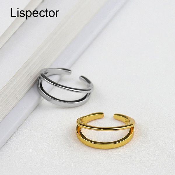 lispector 925 sterling silver double layers open rings elegant line glossy chic minimalist punk party jewelry gifts cluster, Golden;silver
lispector 925 sterling silver double layers open rings elegant line glossy chic minimalist punk party jewelry gifts cluster, Golden;silver