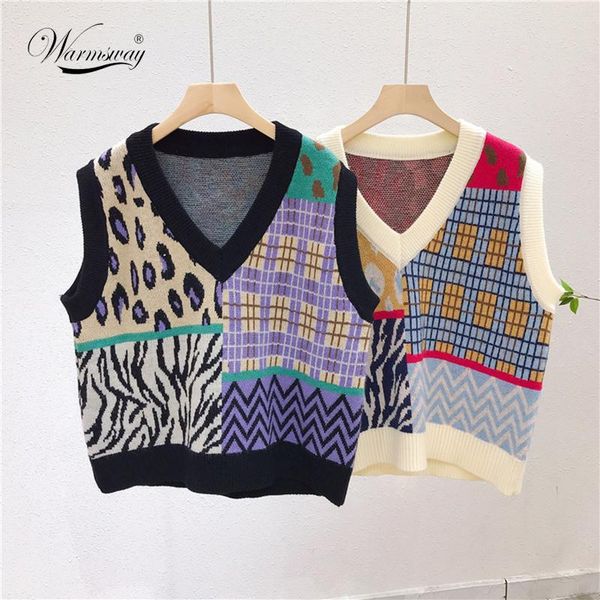 women's tanks & camis 2021 spring fashion irregular design contrast leopard plaid v-neck women sweater vest loose waistcoat female hara, White
women's tanks & camis 2021 spring fashion irregular design contrast leopard plaid v-neck women sweater vest loose waistcoat female hara, White