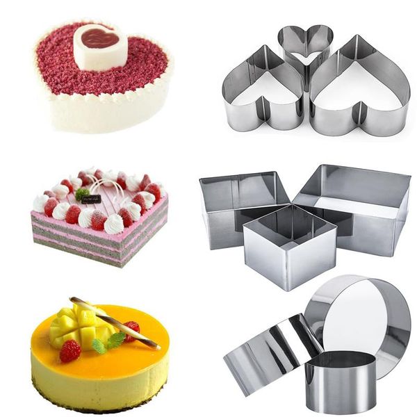 3pcs stainless steel cake mold round ring mousse brownie mould heart decorating square dessert baking tools moulds
3pcs stainless steel cake mold round ring mousse brownie mould heart decorating square dessert baking tools moulds