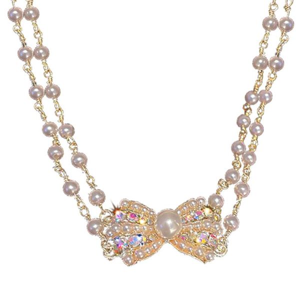 pendant necklaces korean style small bowknot crystal choker for women pearl chain rhinestone weddings jewelry, Silver
pendant necklaces korean style small bowknot crystal choker for women pearl chain rhinestone weddings jewelry, Silver
