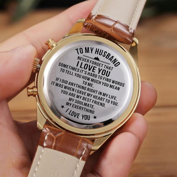 wristwatches to my husband engraved what makes sense movement watch for men and women anniversary gift boyfriend man christmas, Slivery;brown
wristwatches to my husband engraved what makes sense movement watch for men and women anniversary gift boyfriend man christmas, Slivery;brown