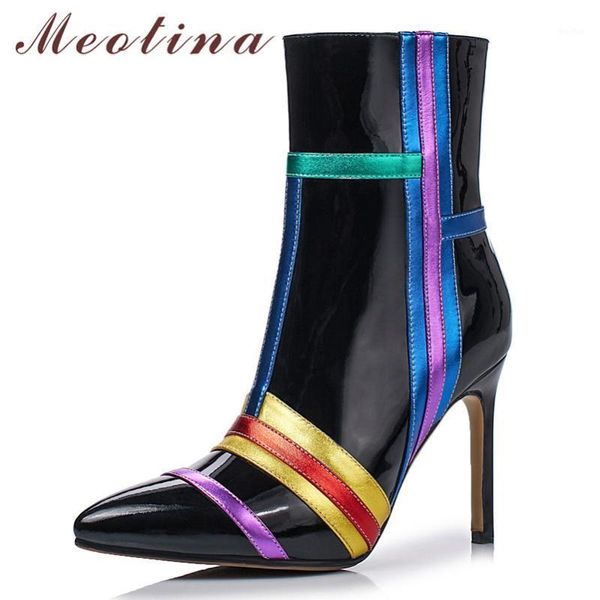 boots meotina fall ankle women natural genuine leather zip thin heel short mixed colors super high shoes lady winter1, Black
boots meotina fall ankle women natural genuine leather zip thin heel short mixed colors super high shoes lady winter1, Black