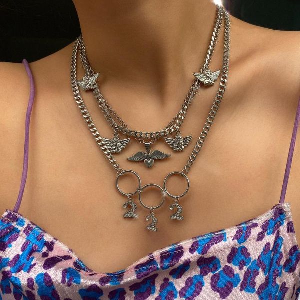 pendant necklaces personality hip hop punk street necklace geometric full diamond digital multilayer for men women fashion jewelry gift, Silver
pendant necklaces personality hip hop punk street necklace geometric full diamond digital multilayer for men women fashion jewelry gift, Silver