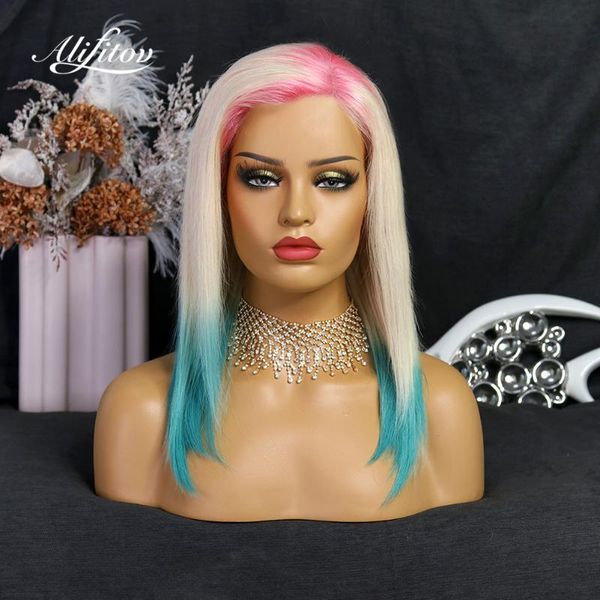 lace wigs alifitov ombre pink 613 blue front wig pre plucked silky straight short bob remy hair human for women, Black;brown
lace wigs alifitov ombre pink 613 blue front wig pre plucked silky straight short bob remy hair human for women, Black;brown