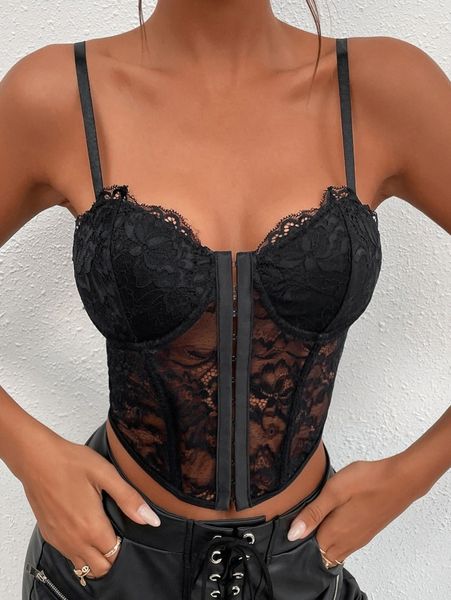 hook and eye bustier crop lace cami 00qv#, White 
hook and eye bustier crop lace cami 00qv#, White