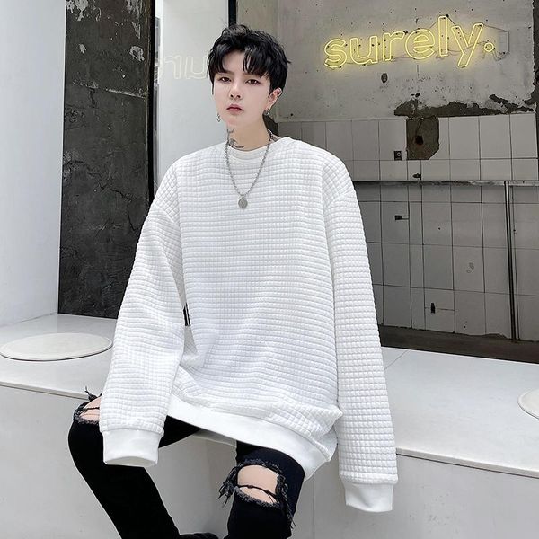 men's hoodies & sweatshirts man women white hoodie waffle plaid sweatshirt men streetwear loose casual pullover coat, Black
men's hoodies & sweatshirts man women white hoodie waffle plaid sweatshirt men streetwear loose casual pullover coat, Black