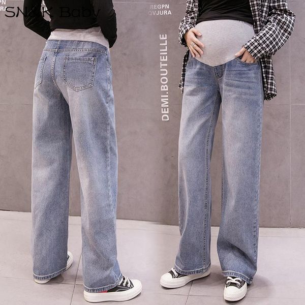 maternity bottoms 8836# vintage washed denim full long jeans wide leg loose cotton elastic belly pants for pregnant women pregnancy, White
maternity bottoms 8836# vintage washed denim full long jeans wide leg loose cotton elastic belly pants for pregnant women pregnancy, White