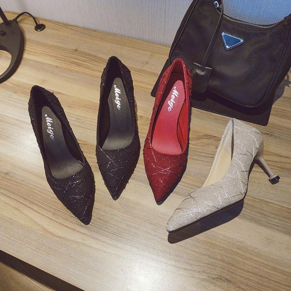 dress shoes 2021 spring and autumn fashion with pointed thin heels web celebrity single shallow high, Black
dress shoes 2021 spring and autumn fashion with pointed thin heels web celebrity single shallow high, Black