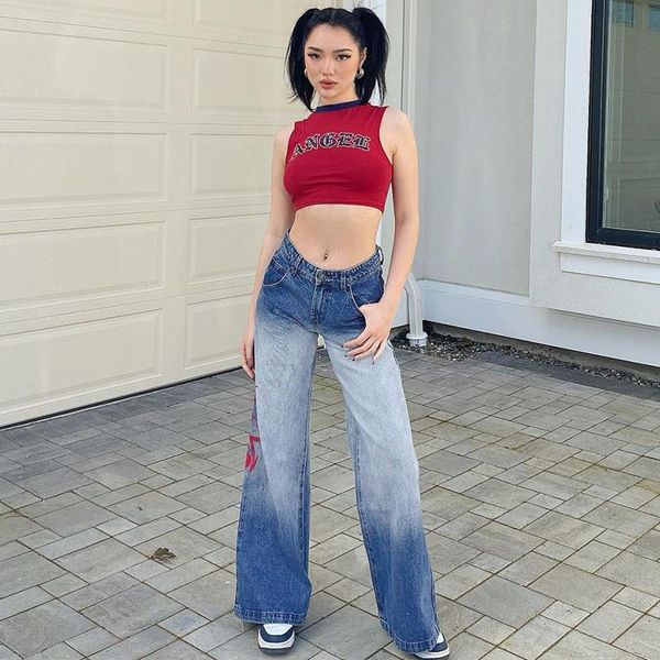 women's jeans gradient printing wash straight tube skinny 2021 summer wear, Blue
women's jeans gradient printing wash straight tube skinny 2021 summer wear, Blue