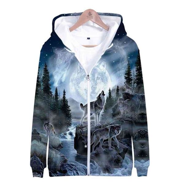 moon wolf 3d printed zipper hoodie/men fashion long sleeve hooded sweatshirt streetwear clothes 210813, Black
moon wolf 3d printed zipper hoodie/men fashion long sleeve hooded sweatshirt streetwear clothes 210813, Black