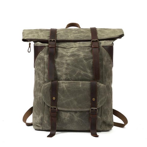 backpack vzva retro european and american outdoor travel oil wax canvas sports fitness large-capacity bag
backpack vzva retro european and american outdoor travel oil wax canvas sports fitness large-capacity bag