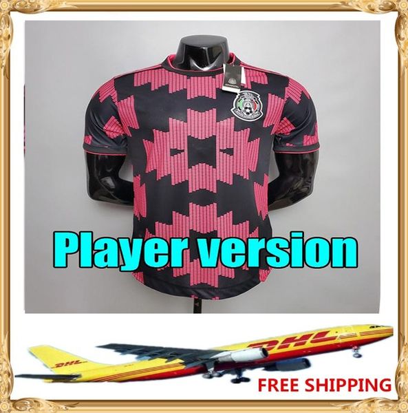 dhl mexico soccer jerseys copa america camisetas 20 21 player version 2021 football shirts men size s-xxl, Black;yellow